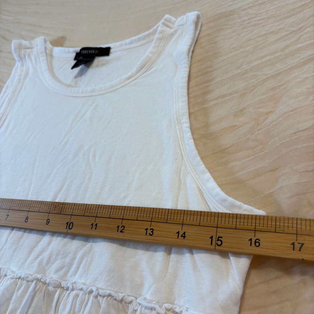 Forever 21 Womens White Tank Style Babydoll Sleeveless Top Size S - Picture 3 of 6